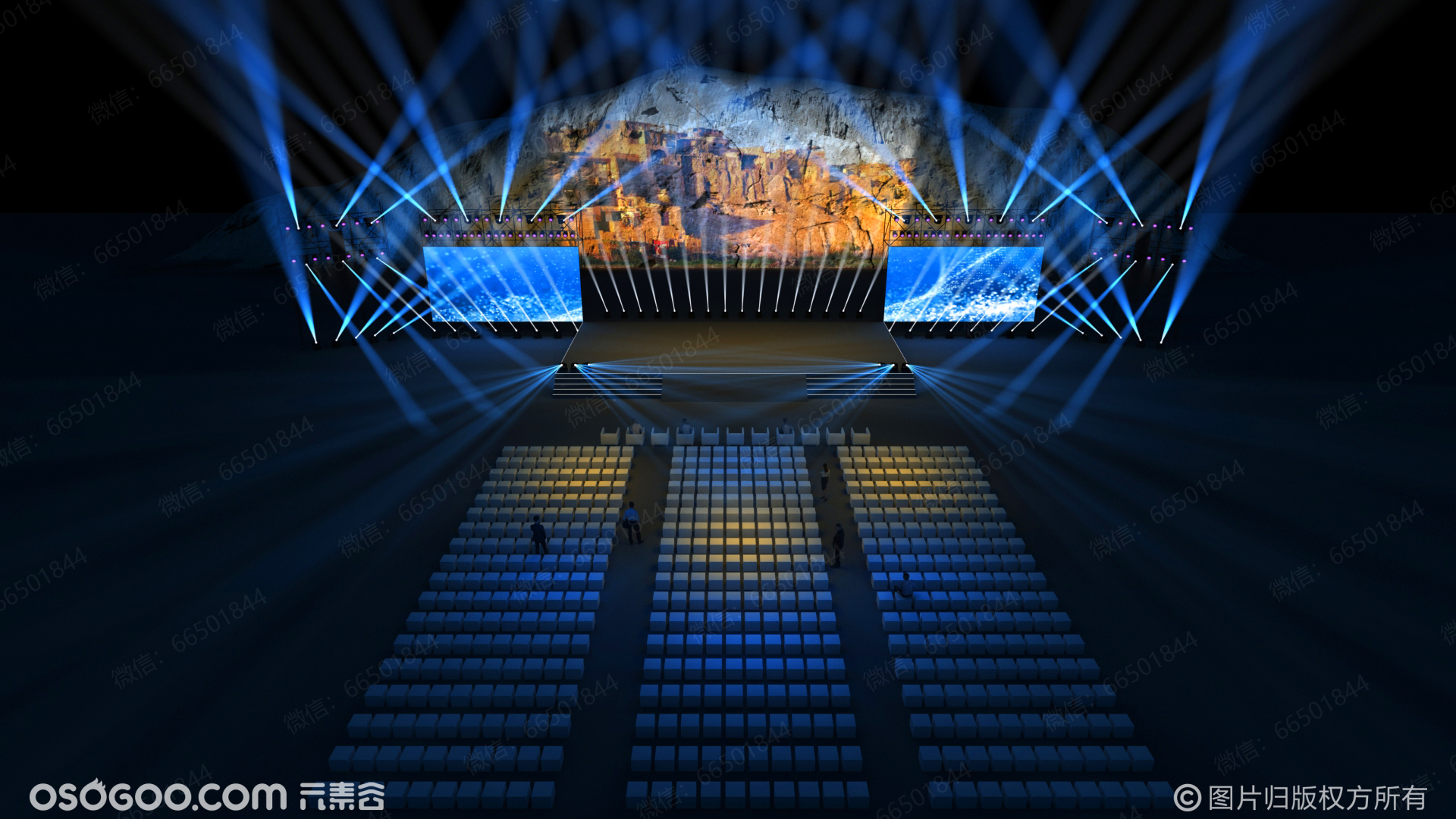 舞台舞美灯光3d效果图设计
