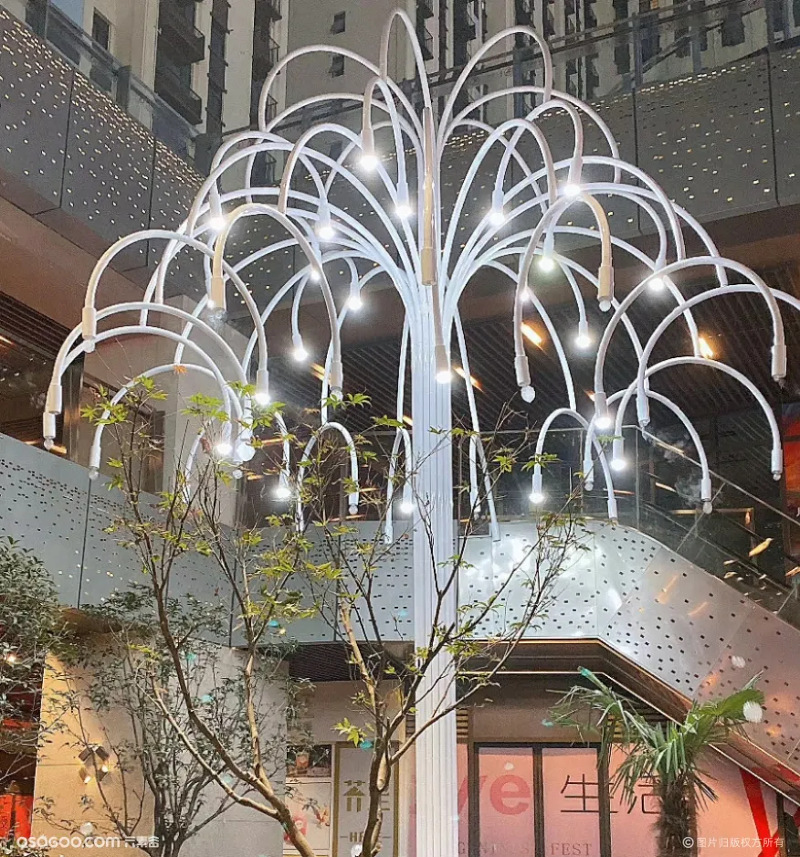烟泡树出售，灯光互动艺术摆设