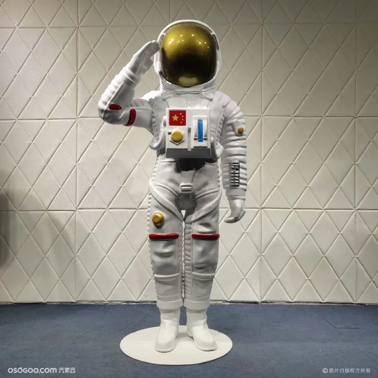 宇航员模型太空服玻璃钢雕塑厂家科技馆展馆摆件