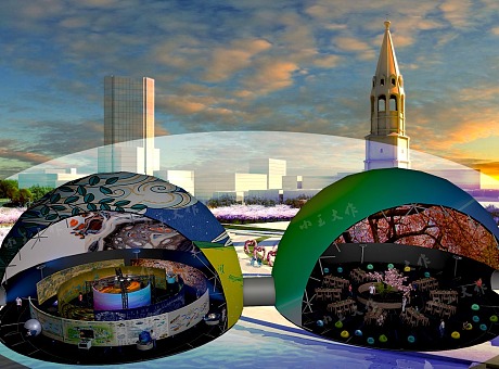 球幕影院打造的“沉浸式空间展厅“，让展馆更加现代化和信息化。