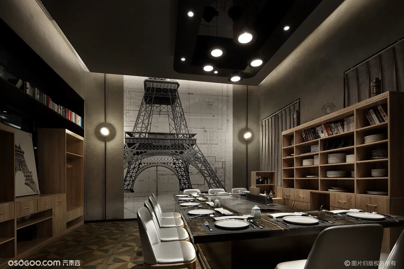 法式铁板烧餐厅设计，雅玛花式铁板烧