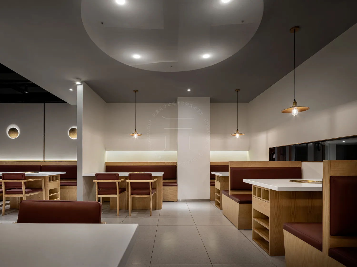 540㎡浅色极简风餐厅设计·韩时烤肉·北京枫蓝国际购物中心