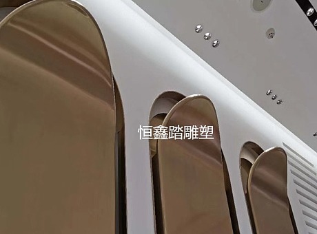 广州服装店内部墙壁装饰玫瑰金不锈钢弧形装饰件厂家报价