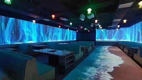 上海全景餐厅互动投影布置 高端全息投影宴会厅 
