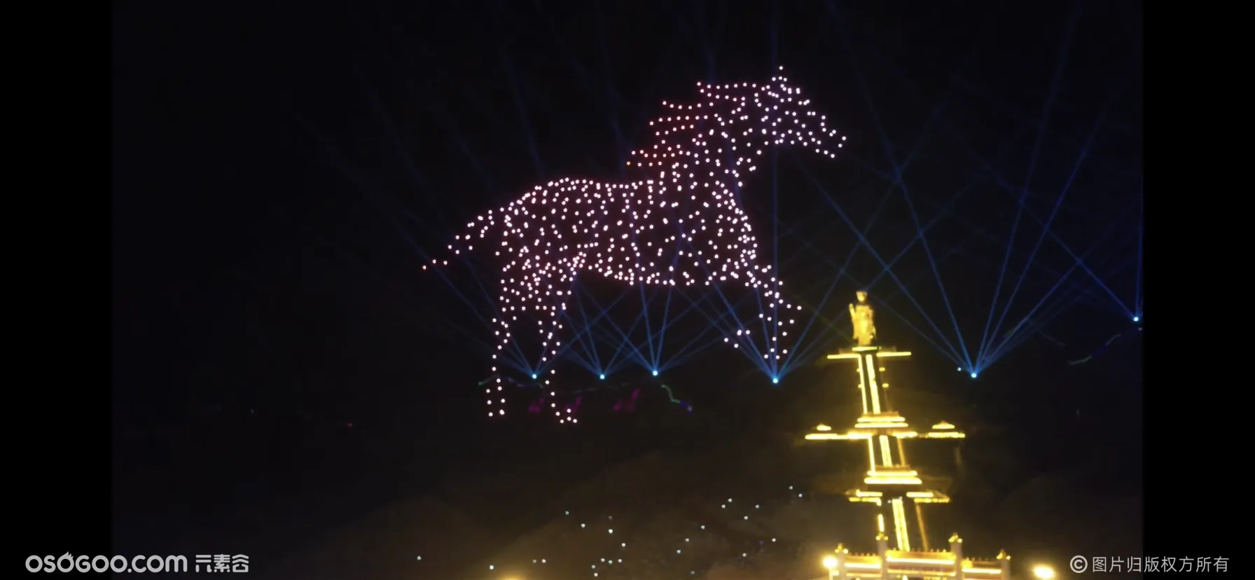 内蒙古乌拉特后旗第二届企业界灯展600架无人机灯光秀表演
