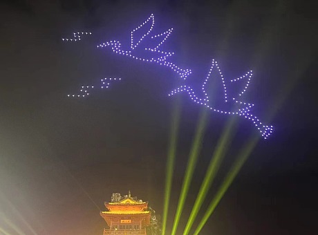 桂林临桂桂花文化旅游节，无人机表演