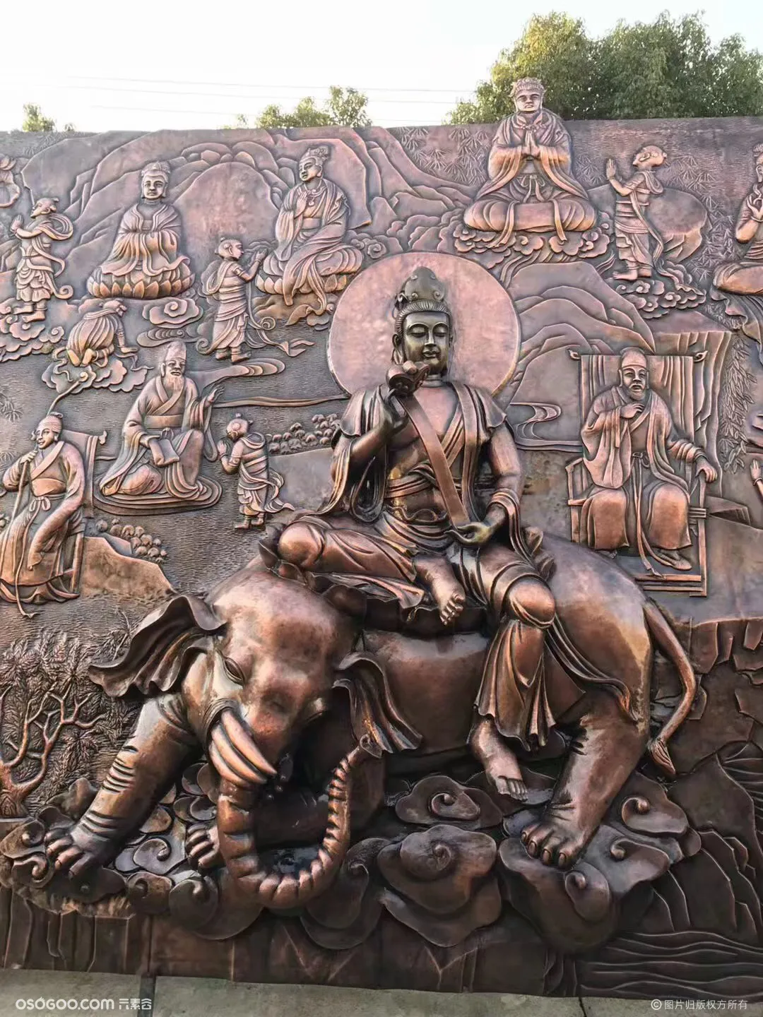 上海大型图案铜浮雕 定制紫铜锻造释迦牟尼佛