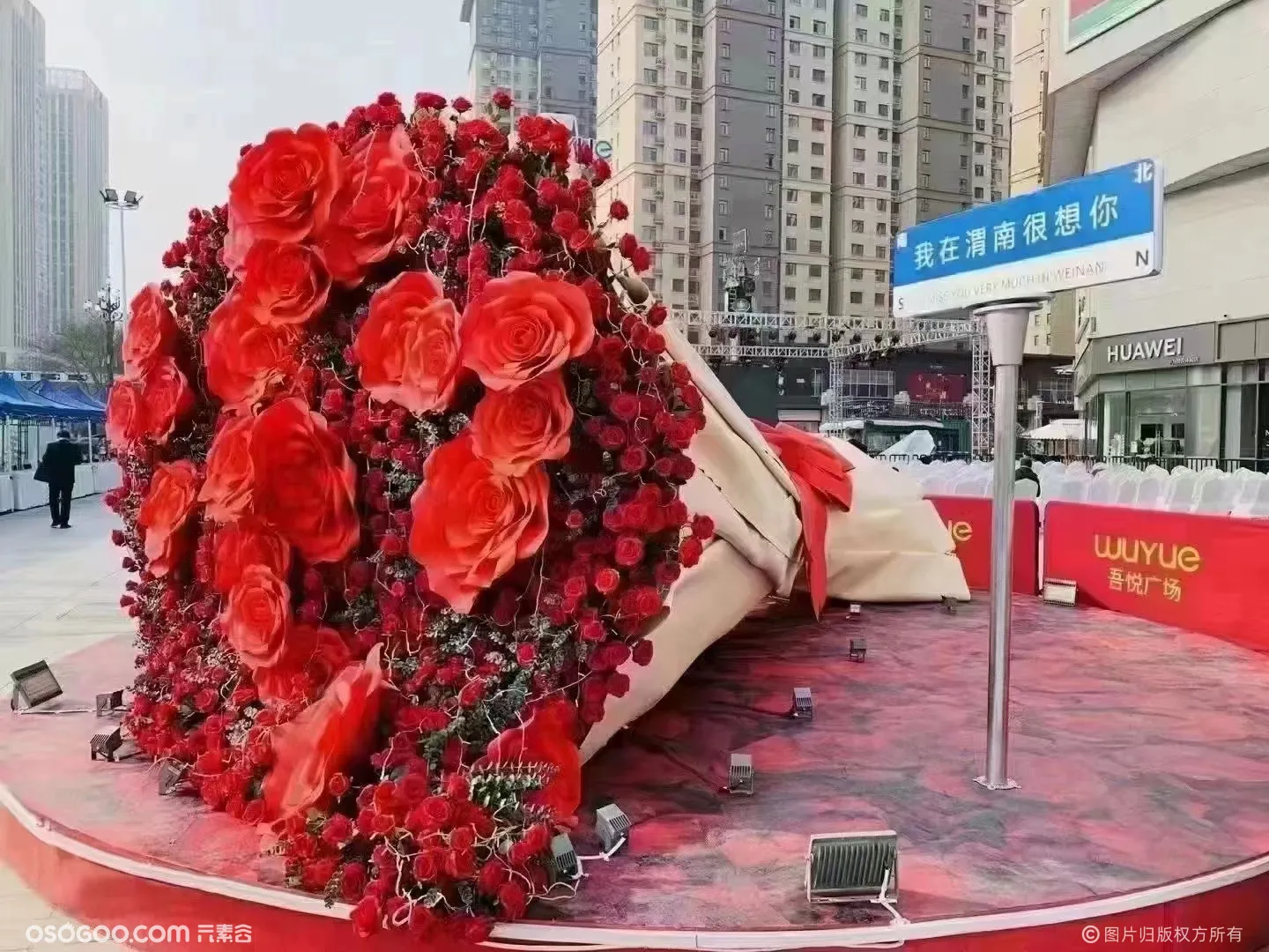 七夕商场打卡巨型玫瑰花巨型花朵支持定制情人节