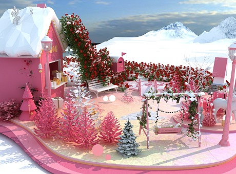 冰雪节甜蜜小屋与冰雪玫瑰