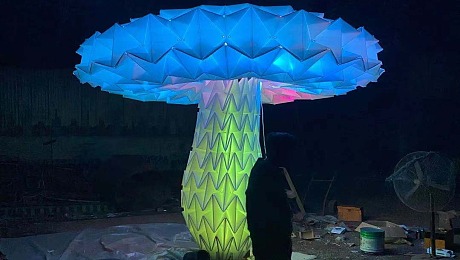 蘑菇树灯光装置 伸缩形状变化 七彩呼吸灯光效果 租售同步