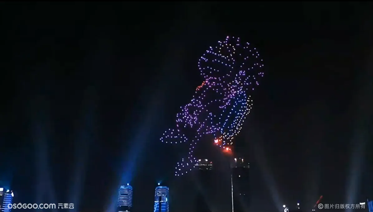 深圳特区成立41周年，300台无人机灯光秀表演