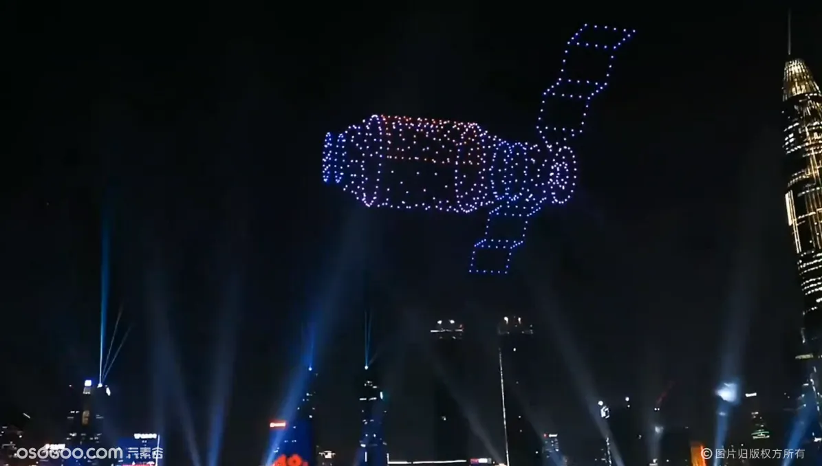深圳特区成立41周年，300台无人机灯光秀表演