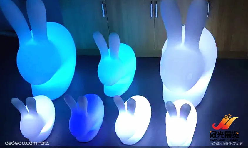 中秋发光月亮 发光兔子 发光互动装置