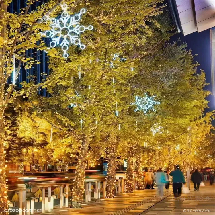 树木亮化工程-春节户外街道灯光节-光影秀-LED街道树木灯光