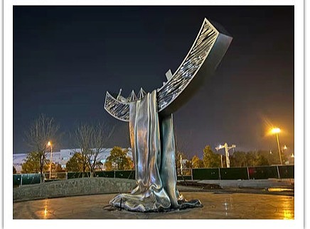 安徽海纳公园主题雕塑 大型不锈钢抽象帆船雕塑