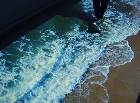 地面通道海浪投影互动装置