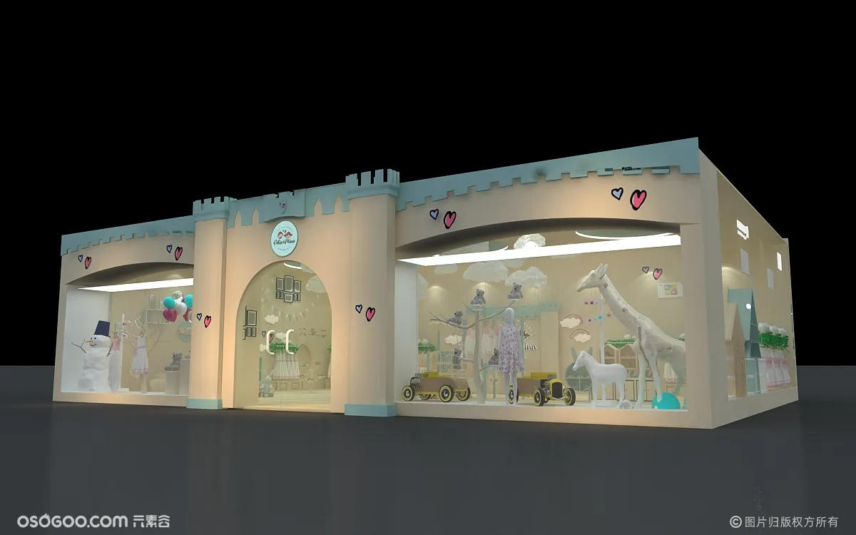 童装服装店效果图设计 3D