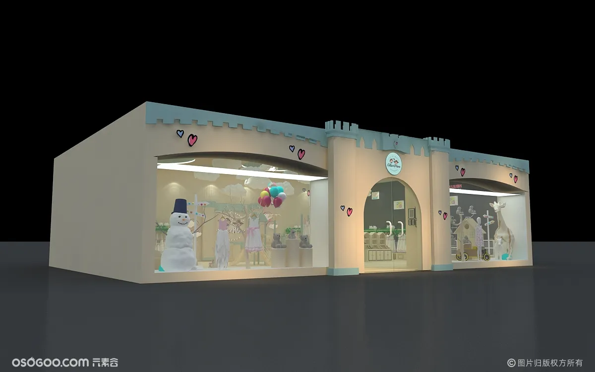 童装服装店效果图设计 3D