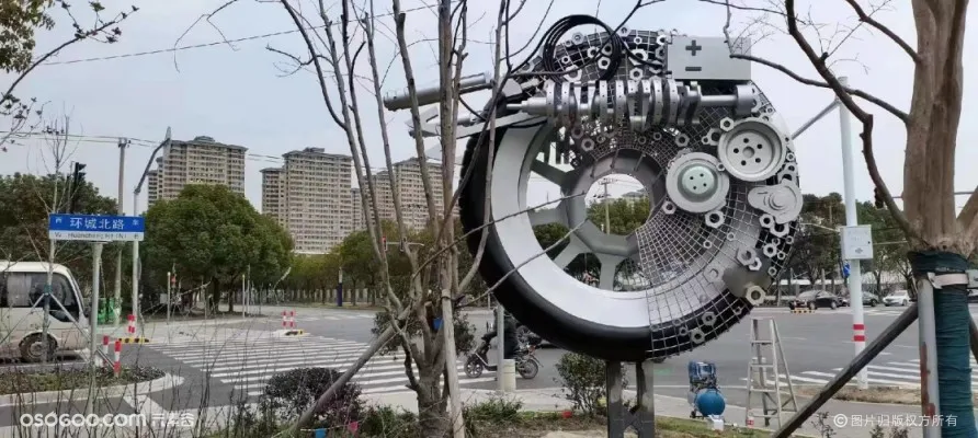 青浦城市道路口车轮雕塑 汽车轮毂雕塑雕塑