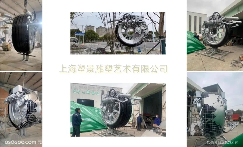 青浦城市道路口车轮雕塑 汽车轮毂雕塑雕塑