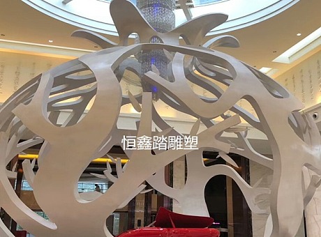 陕西酒店大堂装饰喷漆不锈钢镂空球雕塑厂家报价