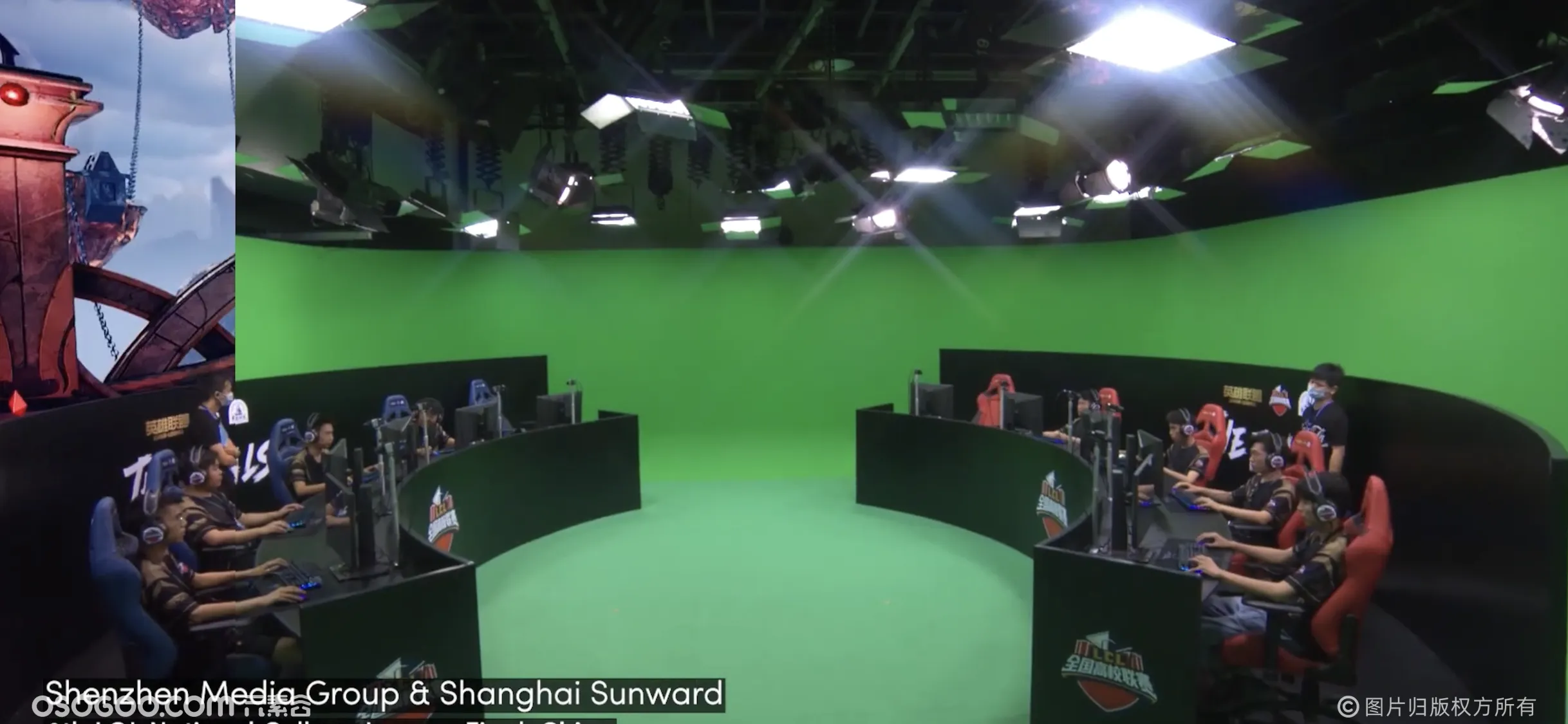 电竞类比赛，绿幕抠像线上虚拟直播，虚拟制作实时直播