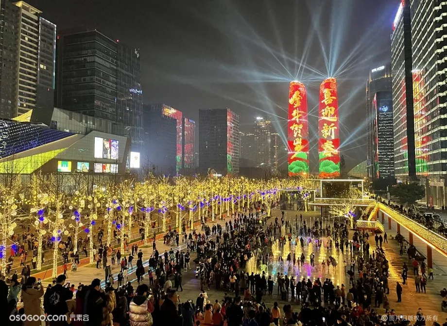 上海幕明新春灯光亮化 广场街道景区灯光造景灯光装饰