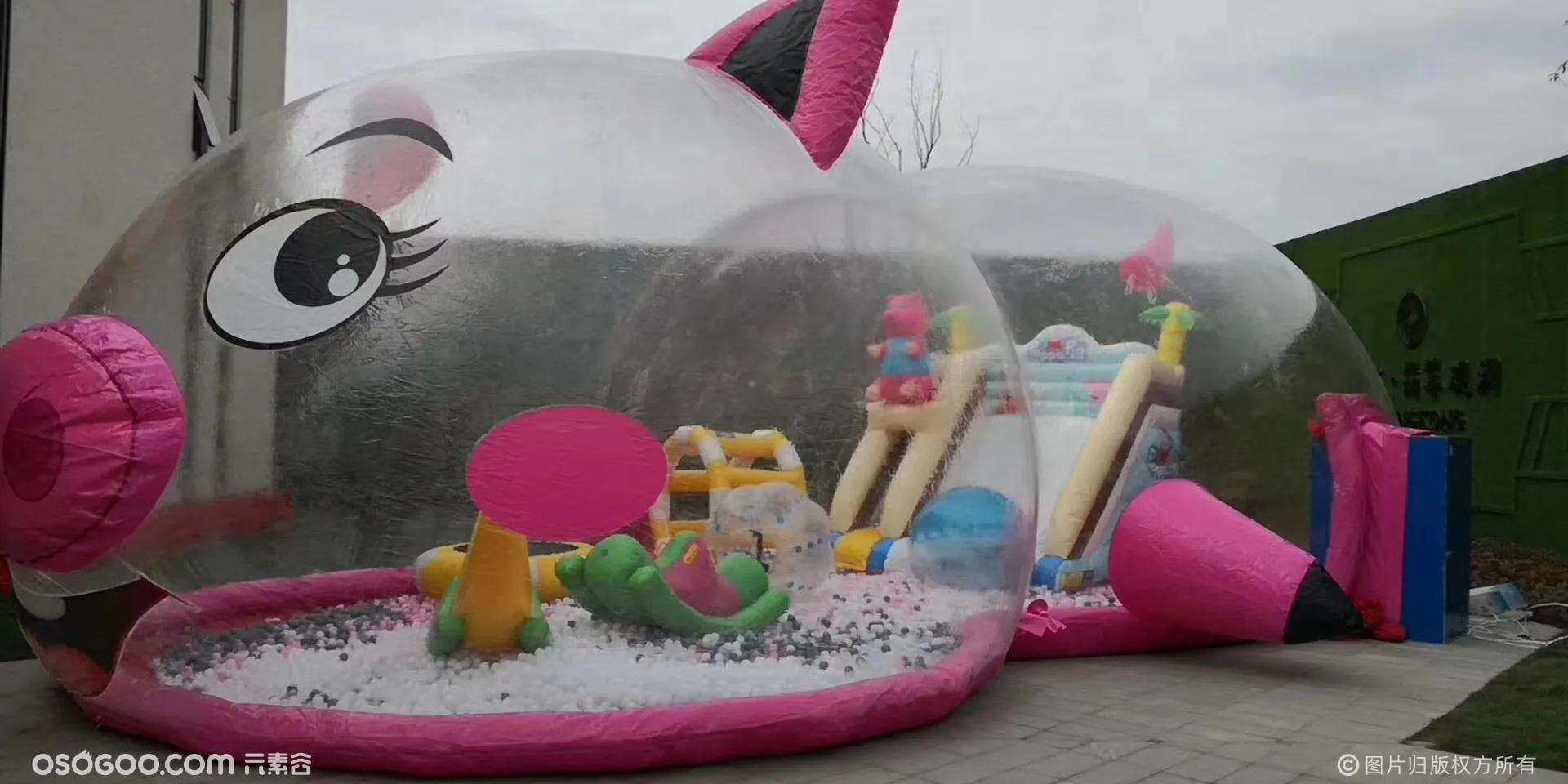 大型气模乐园：粉猪、熊猫、鲸鱼、透明熊、透明鼠的出租出售