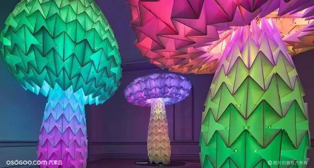 新品巨型蘑菇灯    互动装置道具租赁  视觉盛宴
