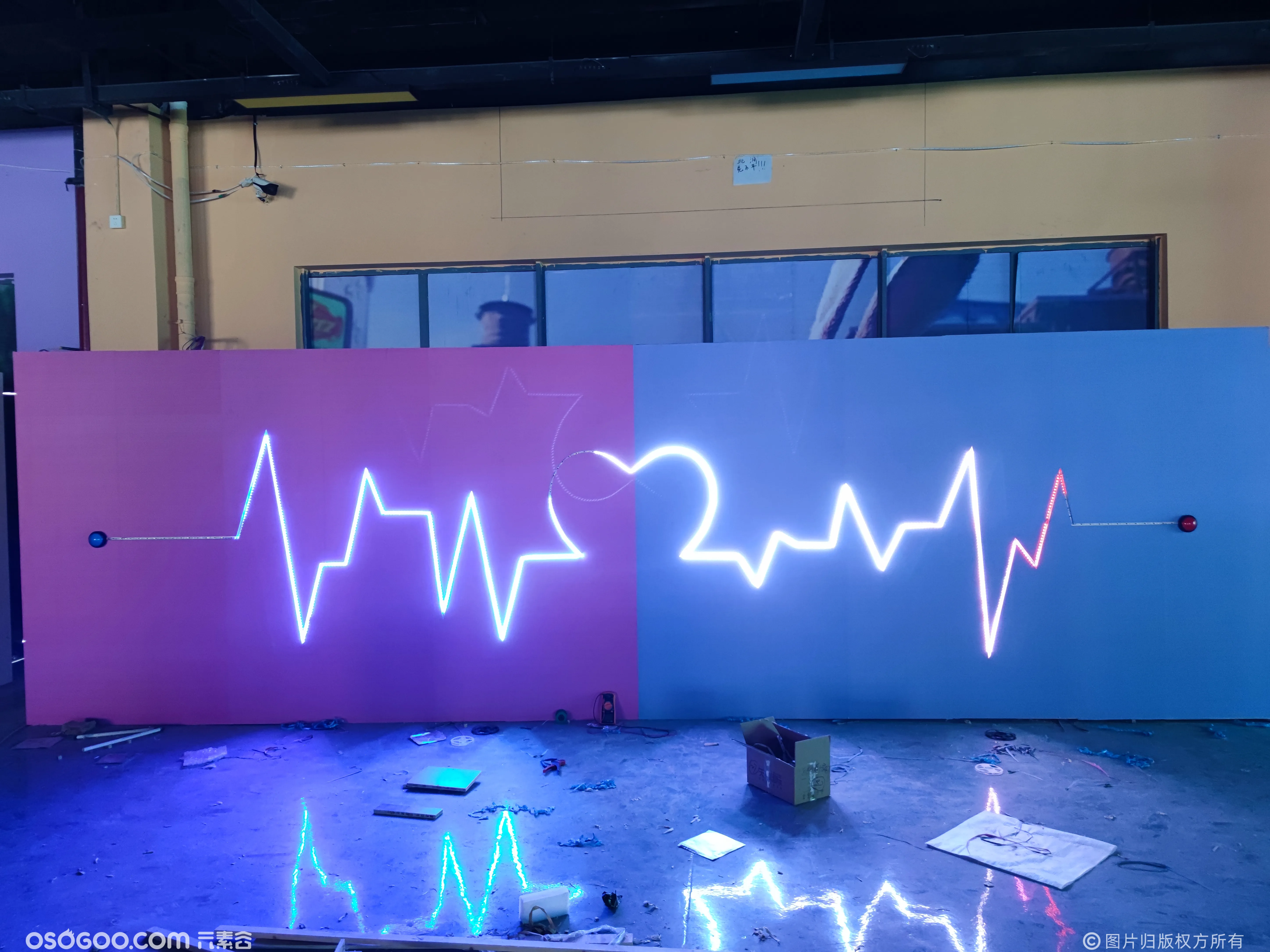 【唛丁科技】互动装置 七夕商场暖场引流 心跳实验室 互动灯光