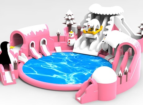 粉色充气游乐城堡 滑道 全新 低价 厂家出售出租