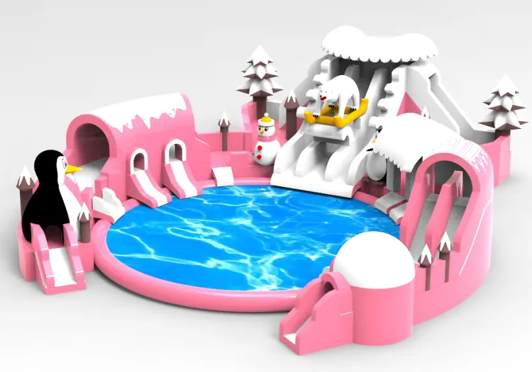 粉色充气游乐城堡 滑道 全新 低价 厂家出售出租