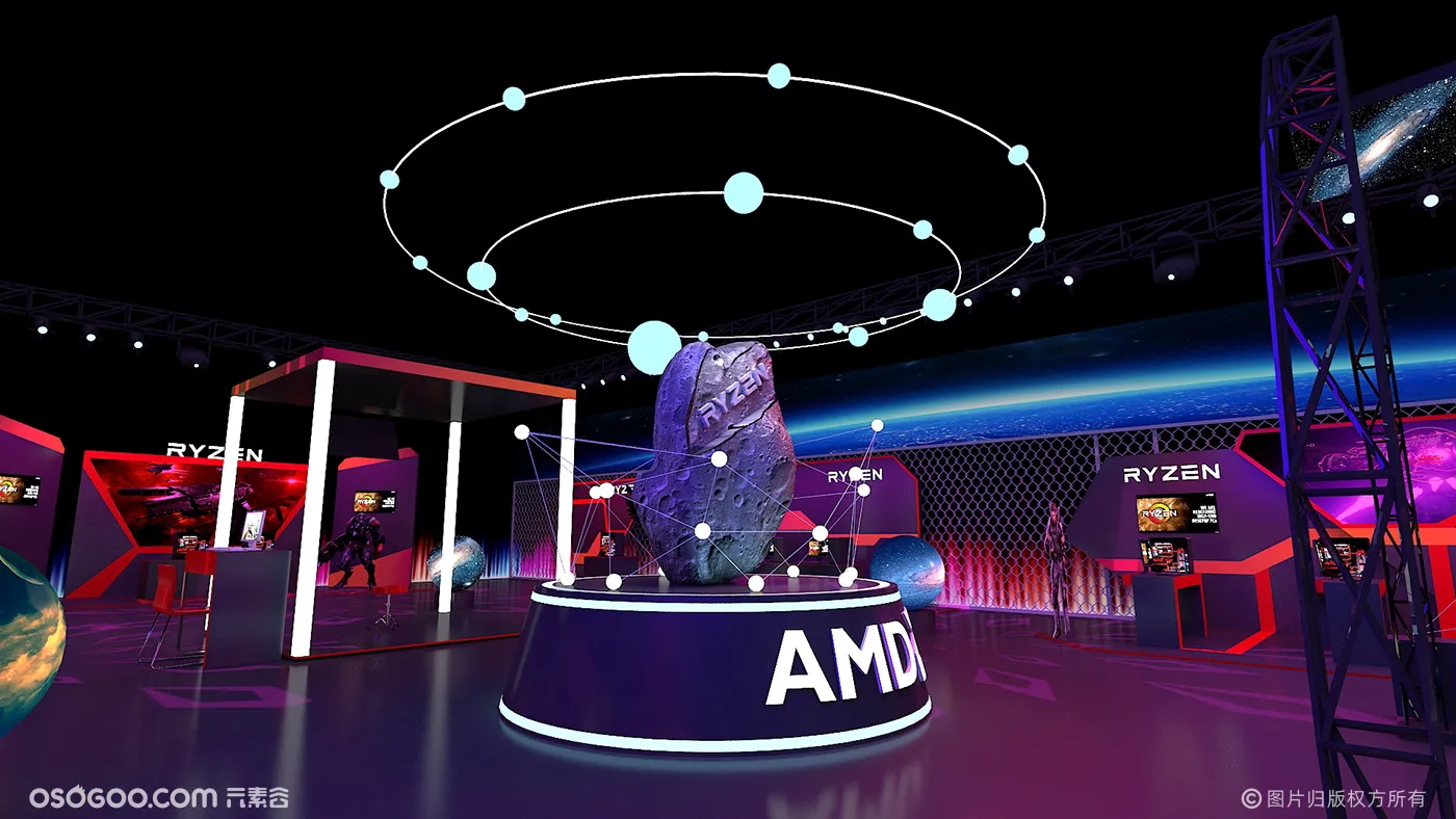 AMD芯片商展览布景设计案例