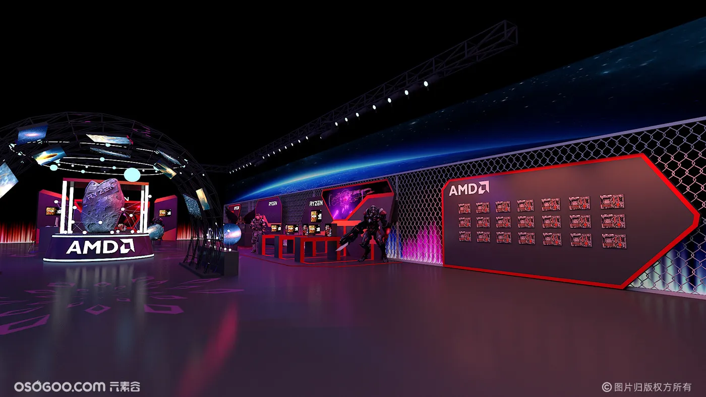 AMD芯片商展览布景设计案例