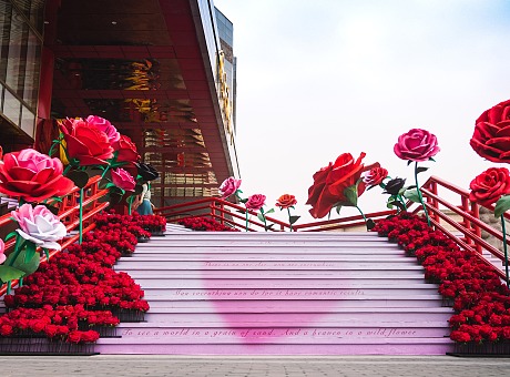 西安开元商场（钟楼店）浪漫玫瑰阶梯