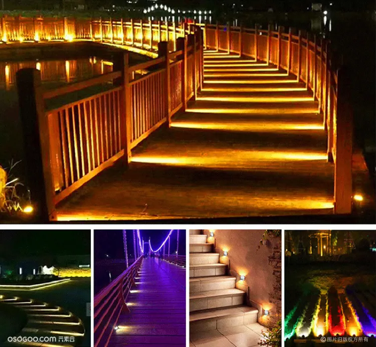 LED步道灯编程闪烁网红景观庭院装饰灯桥面步道灯饰美陈