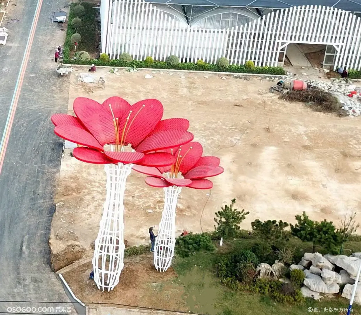 马鞍山城市建筑大型雕塑 不锈钢开花树雕塑 烤漆工艺树摆件