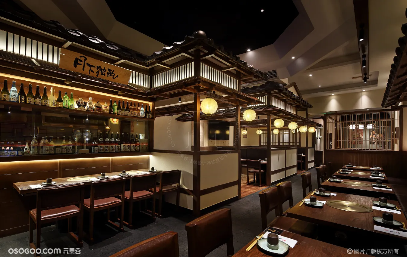 浪杯萬和牛烧肉居酒屋设计，日式传统文化沉浸式体验