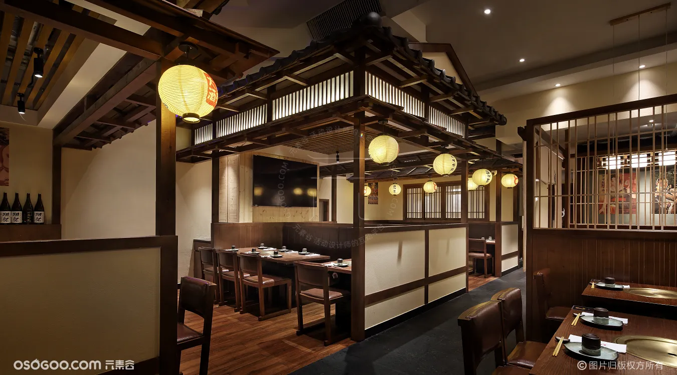 浪杯萬和牛烧肉居酒屋设计，日式传统文化沉浸式体验