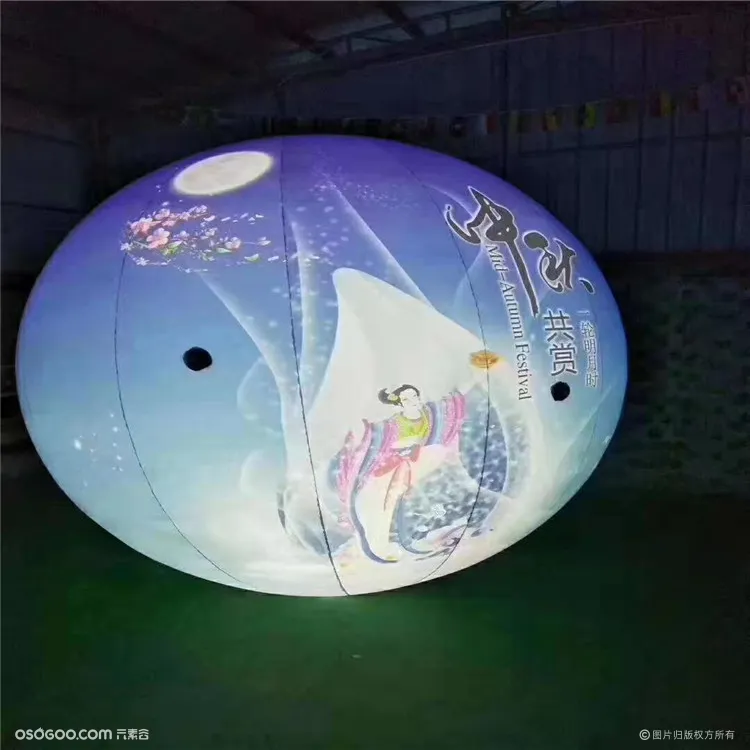 大型中秋节活动定制工厂定制发光月球 LED发光月兔出租租赁