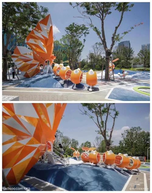 江苏大型社区广场 不锈钢彩绘滑梯雕塑 蝴蝶造型雕塑摆件