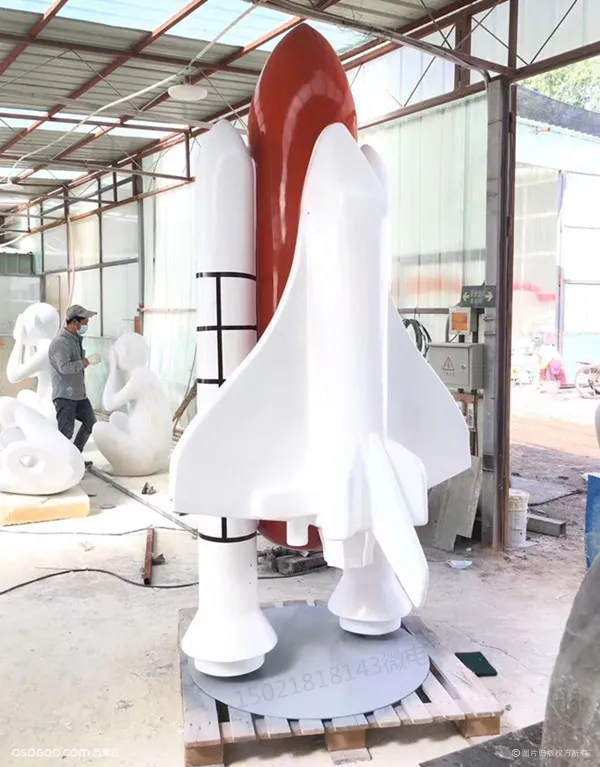 江苏工厂定制火箭雕塑 彩绘模型雕塑 科技展览道具制作