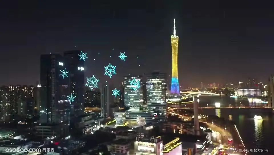 圣诞节案例 | 500台无人机点靓广州  无人机表演  点亮