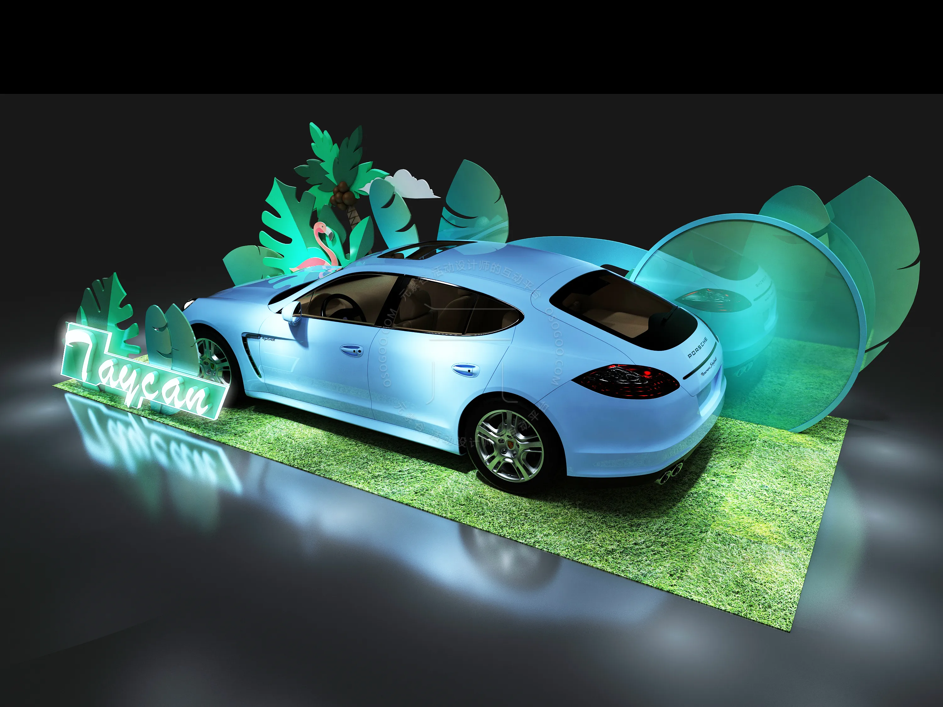 汽车展产品展美陈3D设计拍照打卡点