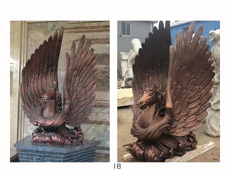 上海浦东康桥艺术雕塑 半身飞马铸铜雕塑工艺摆件