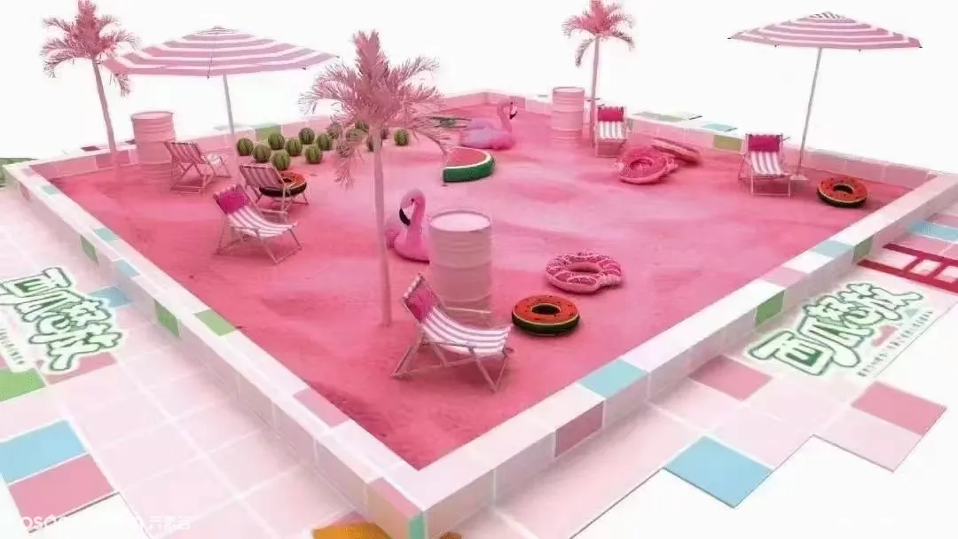 唯美粉色沙滩主题出租 好玩的粉红沙子租赁最新粉色主题方案
