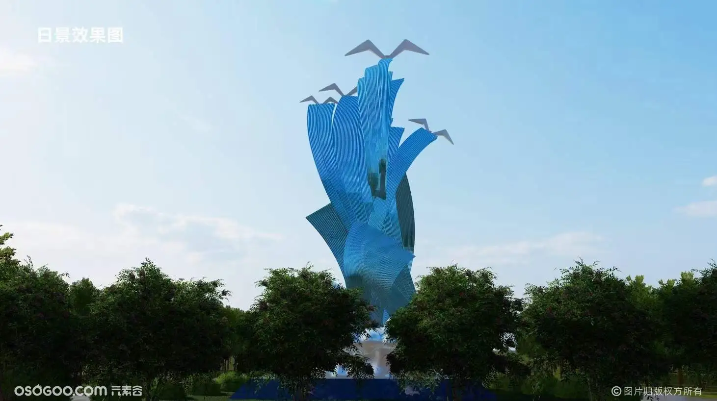 义务城市标志夜景灯光雕塑 不锈钢浪尖上的海鸥雕塑定制