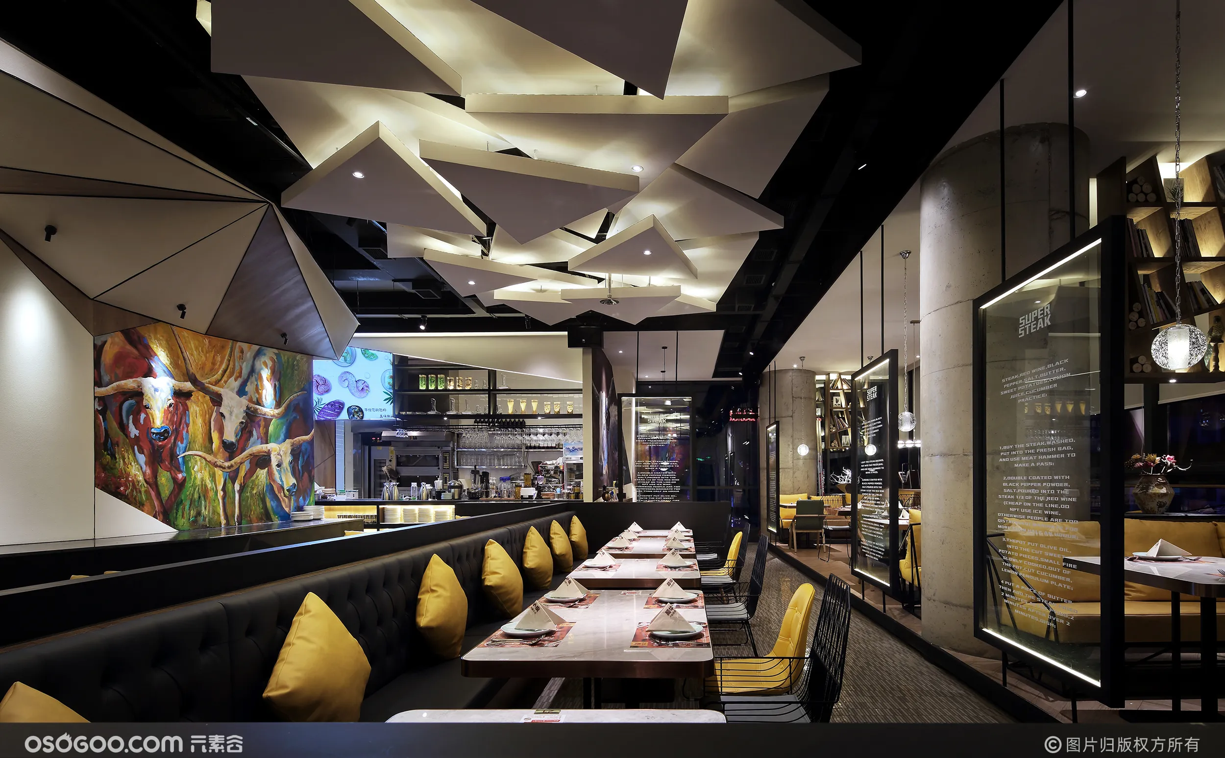 海南牛扒餐厅设计，超牛扒房，一间璀璨夺目的牛扒馆