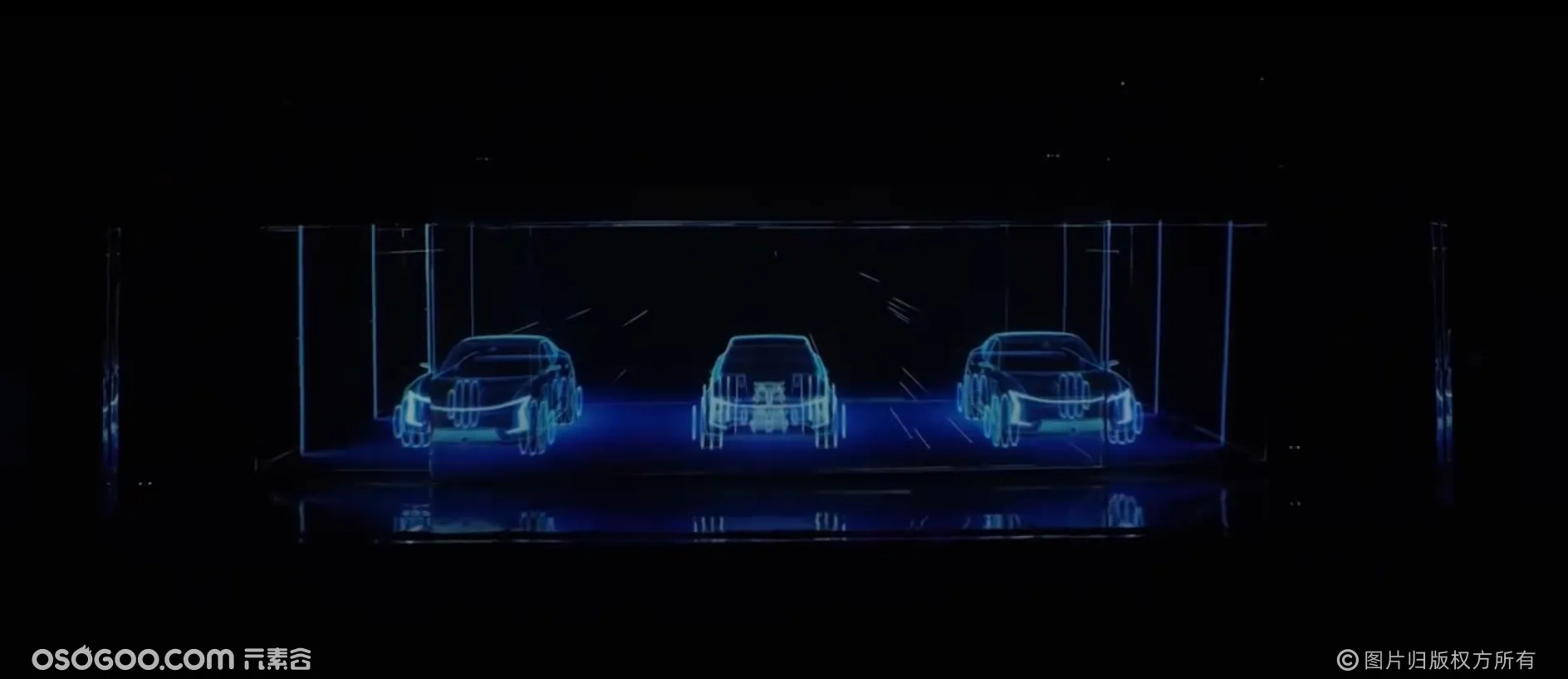 高端汽车发布会全息激光雕刻震撼科技开场表演
