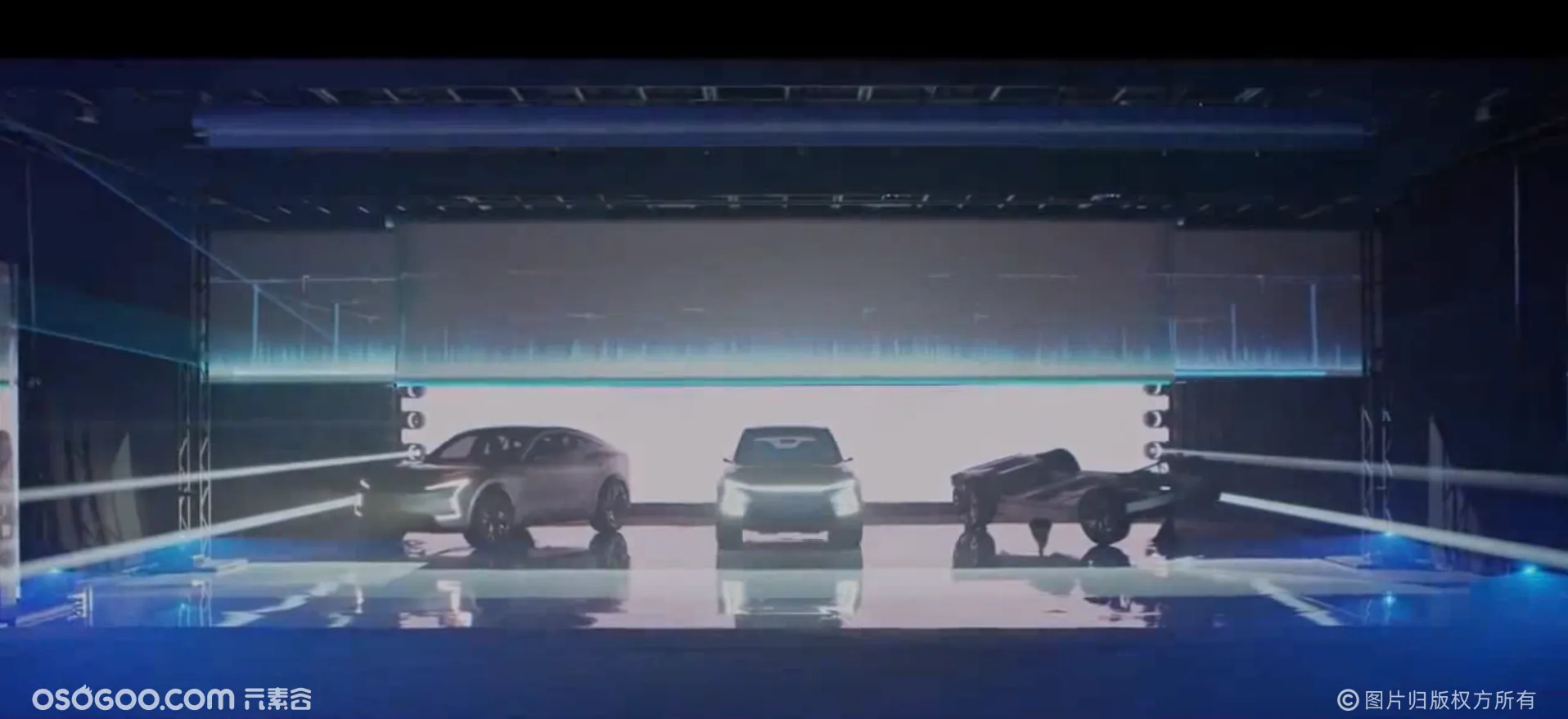 高端汽车发布会全息激光雕刻震撼科技开场表演